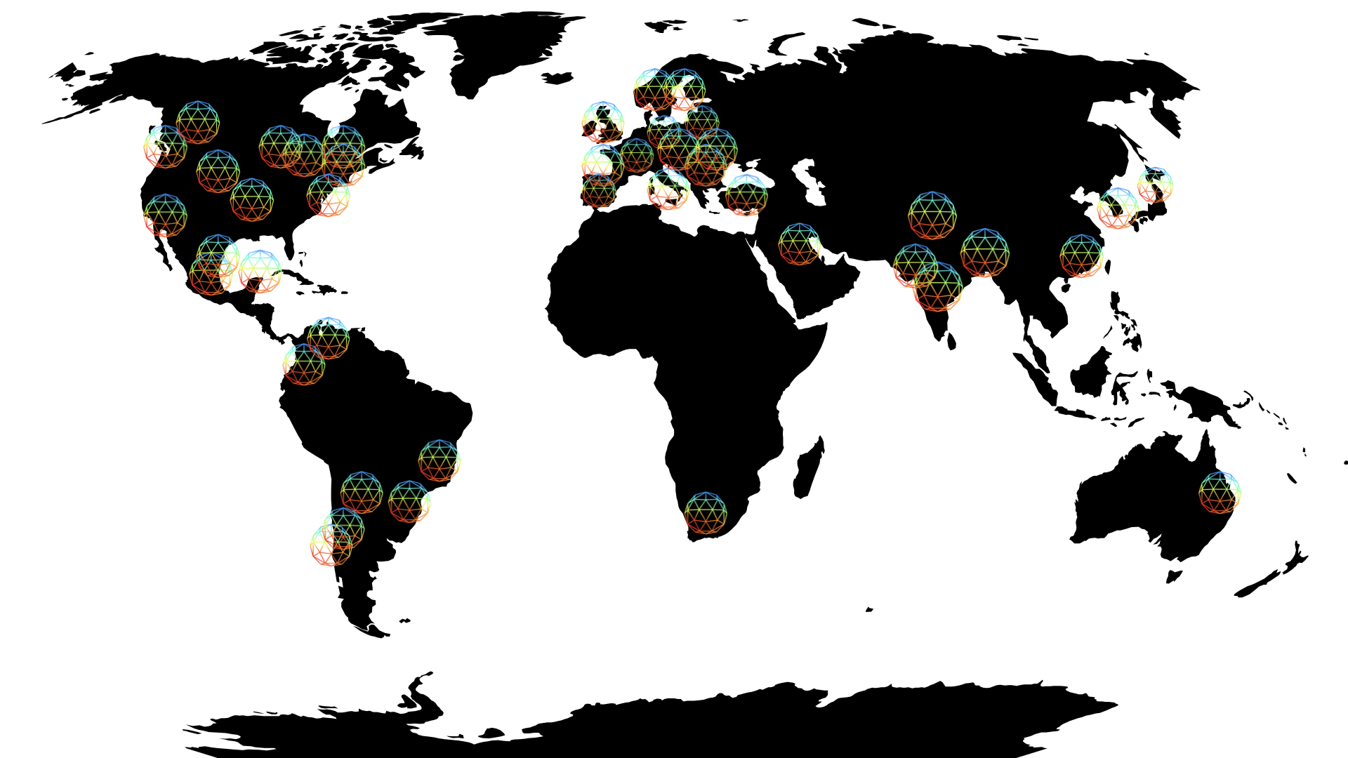 This is world map highlighting 26 countries where our participants joined from